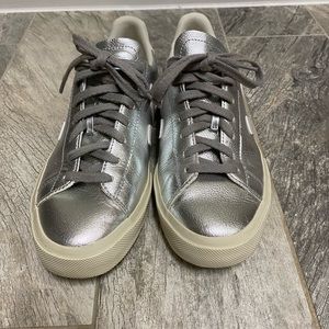 Veja Campo chrome free leather silver white sneaker